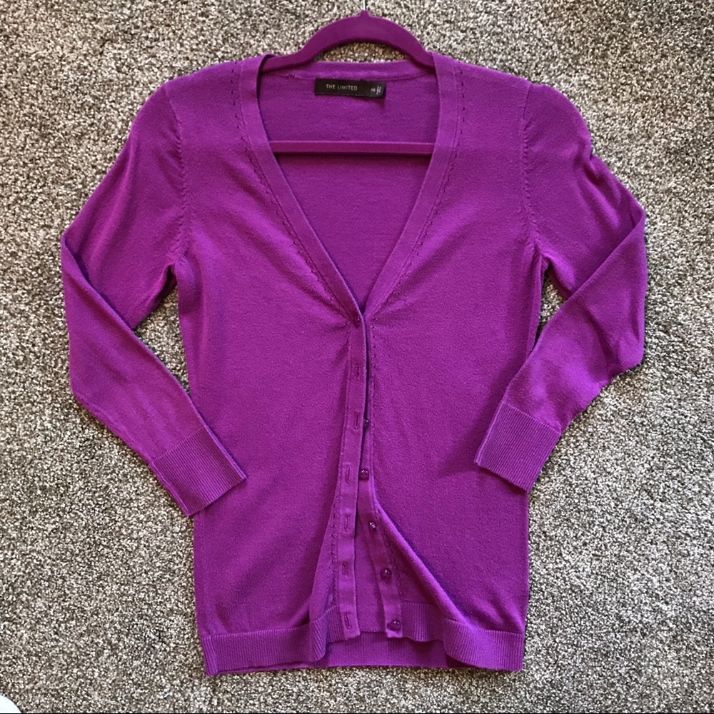 The Limited Violet Fuchsia Cardigan Sweater - XS